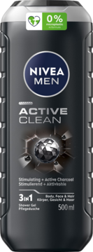 NIVEA MEN Active Clean ,żel pod prysznic, 3w1,przód