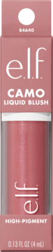 e.l.f. Camo Liquid Blush, różany róż w płynie o wysokiej pigmentacji w pudełku, widok z przodu.