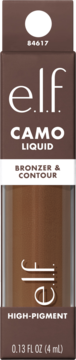 e.l.f. Camo Liquid Bronzer & Contour w brązowym opakowaniu, odcień Deep Rich, widok z przodu.