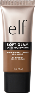 e.l.f. Soft Glam Satin Foundation w tubce w odcieniu Deep Neutral, długotrwała, nawilżająca, widok z przodu.