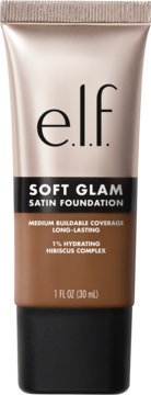 e.l.f. Soft Glam Satin Foundation w tubce w odcieniu Deep Neutral, długotrwała, nawilżająca, widok z przodu.