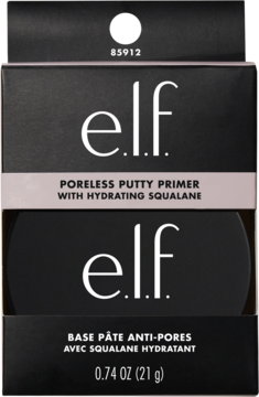 Baza Elf Poreless Putty Primer z nawilżającym skwalanem, czarne pudełko z białym logo, przód.