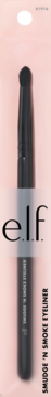 Czarny pędzelek e.l.f. do eyelinera z kopułkową końcówką do smoky eye, widok z przodu na różowym tle.