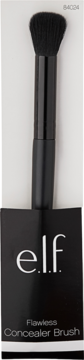 e.l.f. Flawless Concealer Brush w czarnym opakowaniu, pędzel z czarnym włosiem i rączką, widok z przodu.