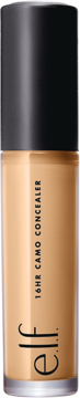 e.l.f. 16hr Camo Concealer, matowy płynny korektor w odcieniu Medium Peach, w butelce z czarną zakrętką.