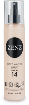 Zenz Salt Water Spray Pure No. 14, beżowy, dla objętości i fal, certyfikowany wegański, widok z przodu.