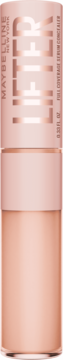 Korektor-serum Maybelline New York Lifter, jasny cielisty odcień z różowo-złotymi napisami. Pełne krycie, efekt liftingu.