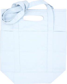 Eloy bawełniana torba typu tote w kolorze jasnego błękitu, z dwoma uchwytami, płaski widok z góry.
