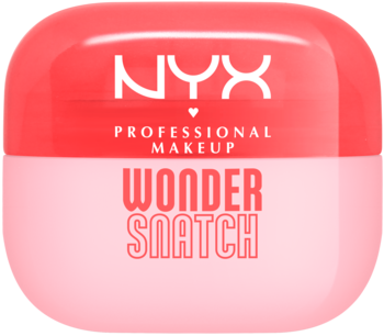 NYX Wonder Snatch Puder wygładzający Cheeky Cherry, w dwukolorowym, zaokrąglonym pojemniku, widok z przodu.