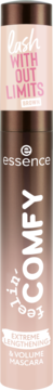 Essence Lash Without Limits Comfy Free, tusz do rzęs w różowozłotej tubce, napis Extreme Lengthening & Volume.