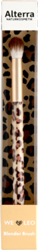 Alterra We Love Leo Blender Brush w panterkę, z syntetycznym włosiem i spiczastą główką, w opakowaniu.