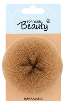 Brązowy wypełniacz do koka For Your Beauty o siateczkowej teksturze, w opakowaniu Rossmann.