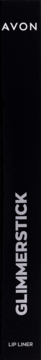 Avon Glimmerstick Lip Liner w czarnym, pionowym opakowaniu, z białym napisem GLIMMERSTICK, widok z przodu.
