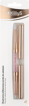 KillyS dwustronna sonda silikonowa do zdobień, rose gold z brokatowym uchwytem w blistrze.