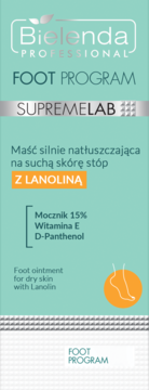 Maść do stóp Bielenda Professional Foot Program, z lanoliną i mocznikiem 15%, do suchej skóry, miętowe opakowanie.