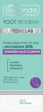 Bielenda PROFESSIONAL krem do stóp, miętowe opakowanie z 20% mocznikiem i kwasem salicylowym.