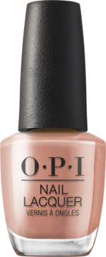 OPI Nail Lacquer Mirror, Mirror on the Awe, półprzezroczysty brzoskwiniowy lakier, widok z przodu.