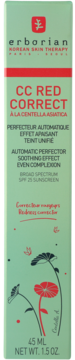 Erborian CC Red Correct, 45ml, zielone pudełko z kwiatami, Centella, SPF 25, korektor zaczerwienień.