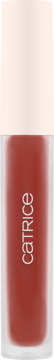 Matowa pomadka w musie Catrice Soft Embrace C02 Dark Rosewood w matowej butelce z logo, widok z przodu.