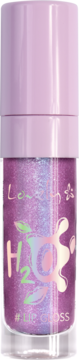 Błyszczący fioletowy lip gloss H2O z efektem wet look, w przezroczystej tubce z jasnofioletową zakrętką.