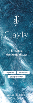 Clayly Aqua Essence Emulsja do demakijażu 200ml z papainą, skwalanem, pyłem perłowym, błękit.