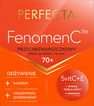 Perfecta Fenomen CTH 70+, krem przeciwzmarszczkowy na dzień i noc, pomarańczowe opakowanie 5VitC+E.