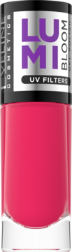 Lakier żelowy LUMI BLOOM od LVLYNE COSMETICS w kolorze fuksji, z filtrami UV, widok z przodu.