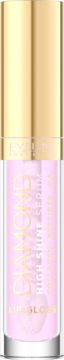 Eveline Diamond High Shine błyszczyk-serum do ust, różowy, w przezroczystej tubce, złoty korek.