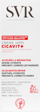 SVR Cicavit+ Creme, białe opakowanie kojąco-regenerującego kremu do twarzy i ciała 100ml, widok z przodu.
