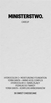 MINISTERSTWO. CAREUP nawilżający podkład do twarzy Hydrocolor C+ w odcieniu 30 Sweet Cheesecake, widok z przodu.