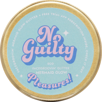 Okrągła złota puszka z brokatowymi piegami Ministerstwo Dobrego Mydła Mermaid Glow, widok z góry.