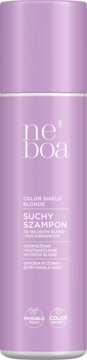 Fioletowy suchy szampon Neboa Color Shield Blonde do włosów blond i rozjaśnianych, widok z przodu.