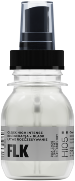 FLK Olejek High Intense HI05 do regeneracji i blasku włosów, przezroczysta butelka z pompką.