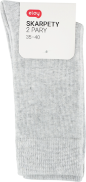 Eloy szare skarpety damskie prążkowane, 2 pary, rozmiar 35-40, widok z przodu z etykietą.