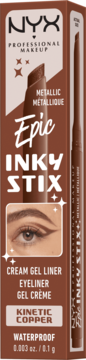 NYX Epic Inky Stix Kinetic Copper, metaliczny eyeliner w kremie, opakowanie z widocznym okiem i logiem.