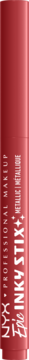 Metaliczny eyeliner w sztyfcie NYX Epic Inky Stix Robotic Red, pionowe ujęcie z błyszczącym wykończeniem.