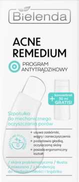 Bielenda ACNE REMEDIUM: szpatułka do mechanicznego oczyszczania porów, plus koncentrat 30ml GRATIS.