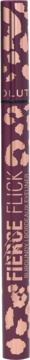 Wodoodporny eyeliner Fierce Flick w pisaku, bordowy z różowozłotym wzorem leopard, widok z przodu.
