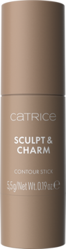 Catrice Sculpt & Charm brązowy sztyft konturujący 5.5g, widok z przodu, z widocznymi napisami na opakowaniu.