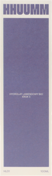 HHUUMM Organiczny Hydrolat Lawendowy BIO Krok 3, fioletowe opakowanie 100ml, widok z przodu.