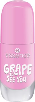 Essence żelowy lakier do paznokci 29 GRAPE to SEE YOU, lawendowy róż, butelka z różową nakrętką, front.