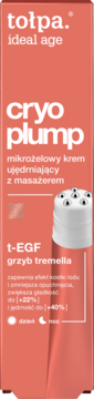 tołpa. ideal age cryo plump mikrożelowy krem ujędrniający z masażerem, łososiowa tubka.