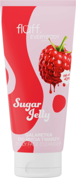 Fluff Sugar Jelly Raspberry JELLY FACE CLEANSER w różowej tubce z maliną, 150ml. Widok z przodu.