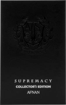 Czarne, matowe opakowanie Afnan Supremacy Collector’s Edition, męska woda perfumowana, z wytłoczonym logo i srebrnymi napisami.