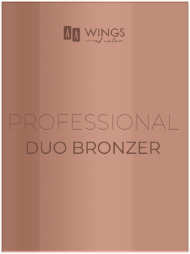 AA Wings of Color Professional Duo Bronzer w różowo-złotym, prostokątnym opakowaniu, widok z przodu.