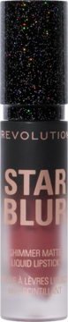 Płynna pomadka Revolution Star Blur Shimmer Matte, odcień Moonlit Rose, z brokatową zakrętką.