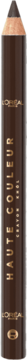 Ciemnobrązowa kredka do oczu L'Oréal Paris Haute Couleur, ze złotym napisem, widok pionowy z bliska.