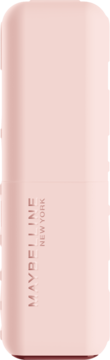 Różowa szminka Maybelline New York w matowym, podłużnym opakowaniu z pionowym napisem. Widok z przodu.