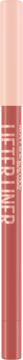 Czerwono-brązowa konturówka Maybelline Lifter Liner, pionowo, z jasnoróżową nakrętką, widok z przodu.