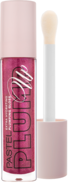 Pastel Plump Up 207 Mariposa, błyszczyk fuksjowy, brokatowy, nawilżający, z aplikatorem. Widok z przodu.